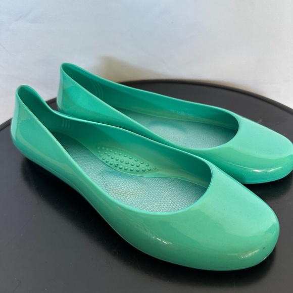 OKA-b Shoes Women's Size 7 Jelly Flats Mint Green - Picture 1 of 7